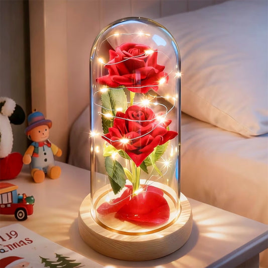 ADAZ Galaxy Rose Gift for Her,Light Up Rose Flowers for Women/Wife/Mother/Girlfriend,Artificial Flower Rose in Glass Dome Present for Valentines Day,Christmas,Birthday,Anniversary