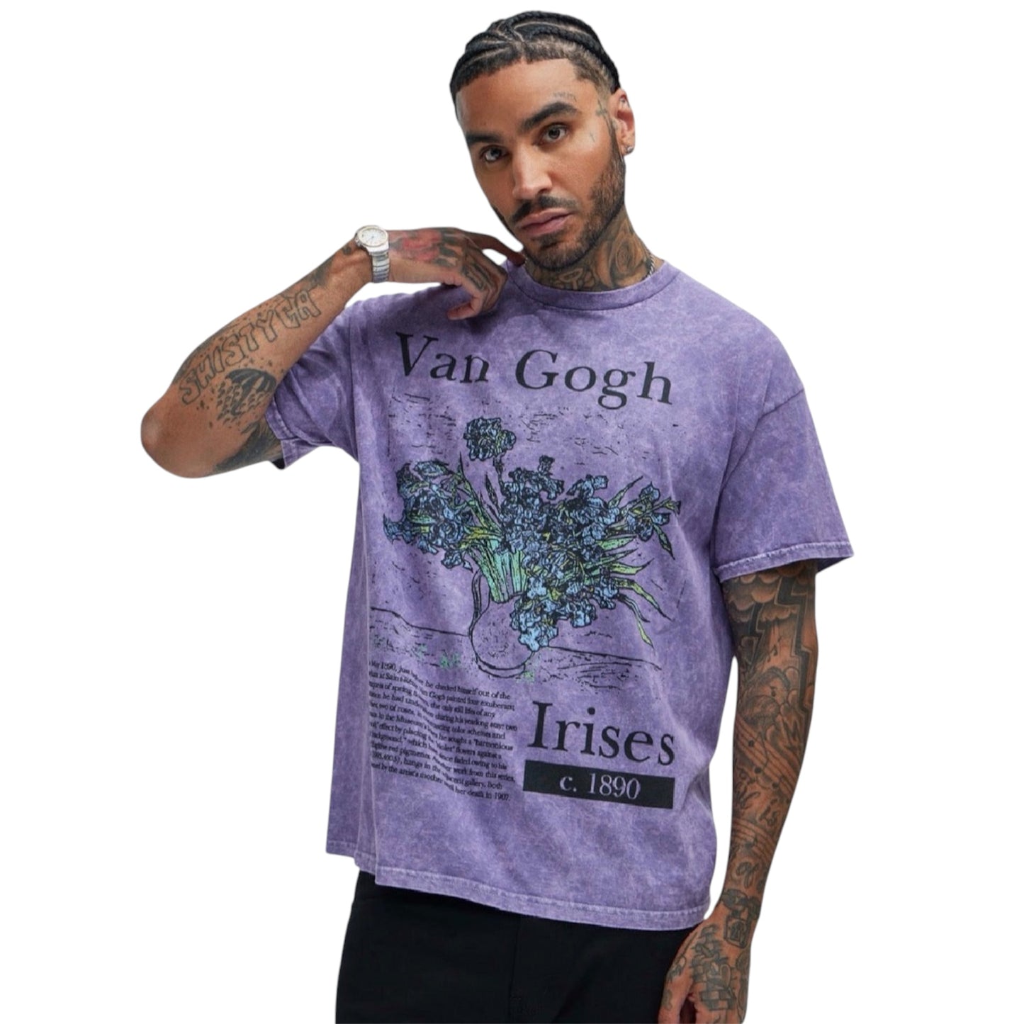 Vincent Van Gogh Irises Short Sleeve Tee Purple