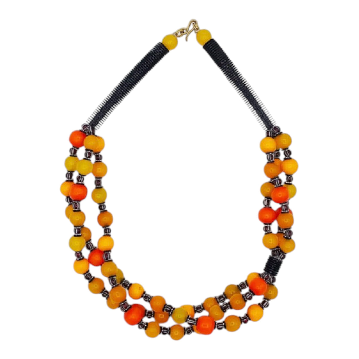 Mwinda Orange Glass Handmade Necklace | African Jewellery