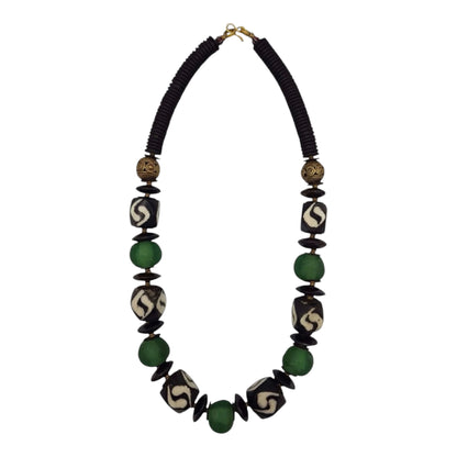Green Kongo Handmade Beaded Necklace | African Jewellery