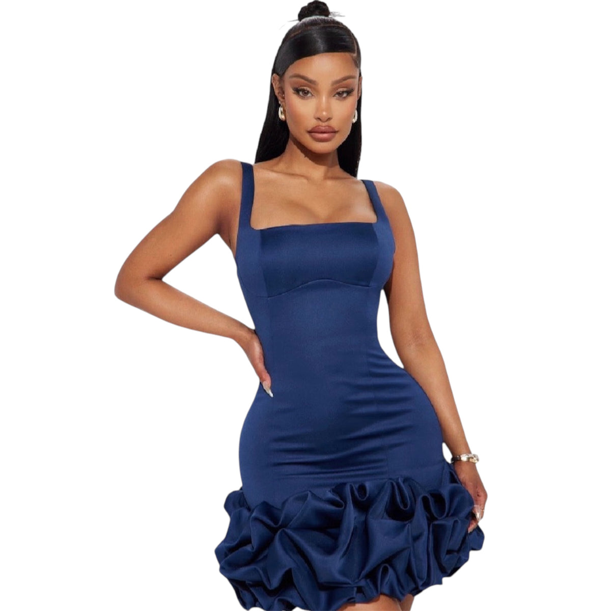 Sienna Satin Mini Dress Navy