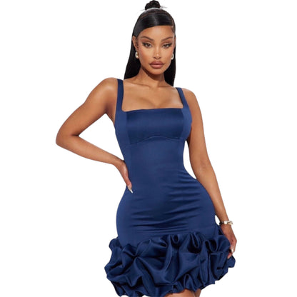 Sienna Satin Mini Dress Navy