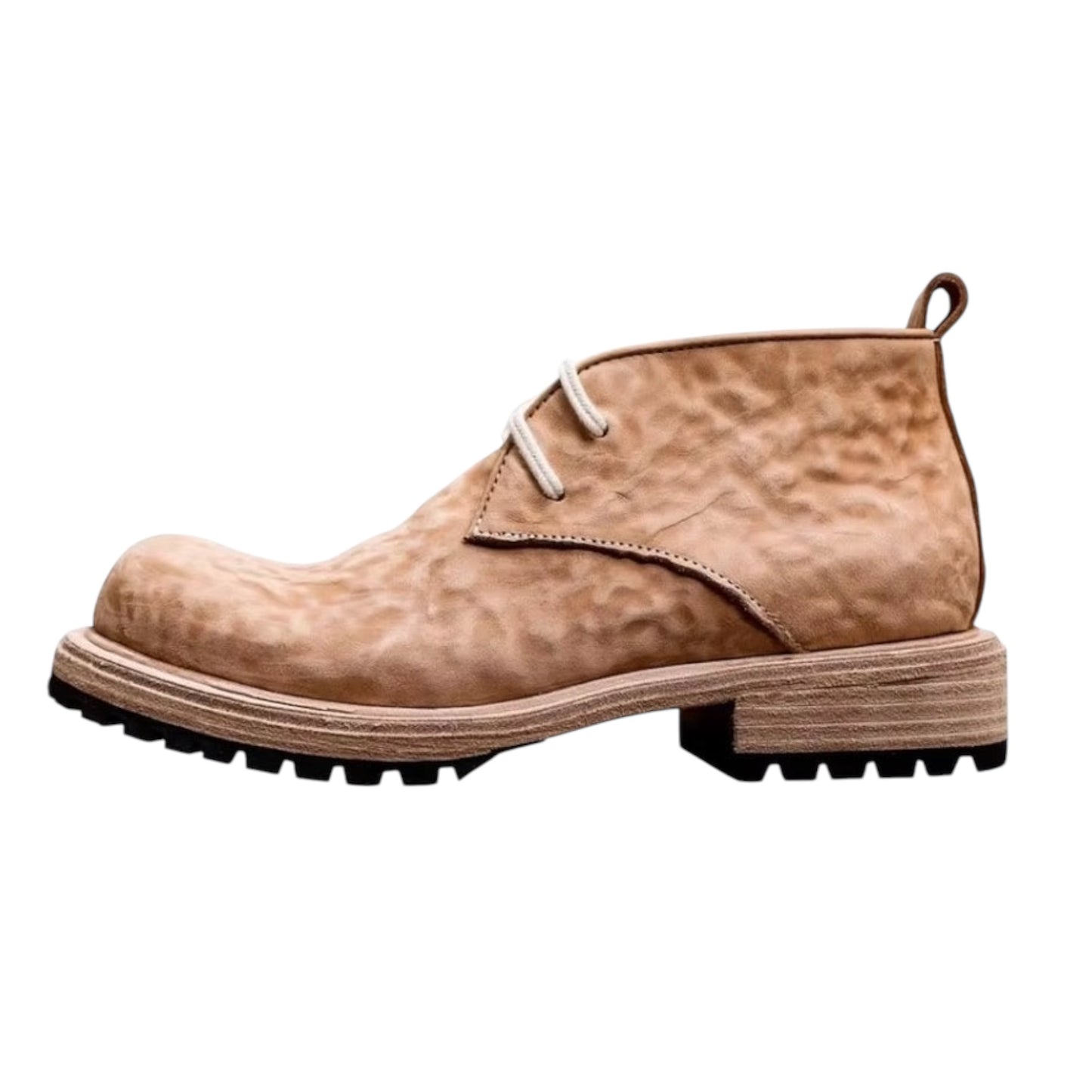 Vintage Business Casual High Top Dress Shoes for Men – Handmade Lace-Up Horsehide Genuine Leather Work Cargo Shoes, High Quality