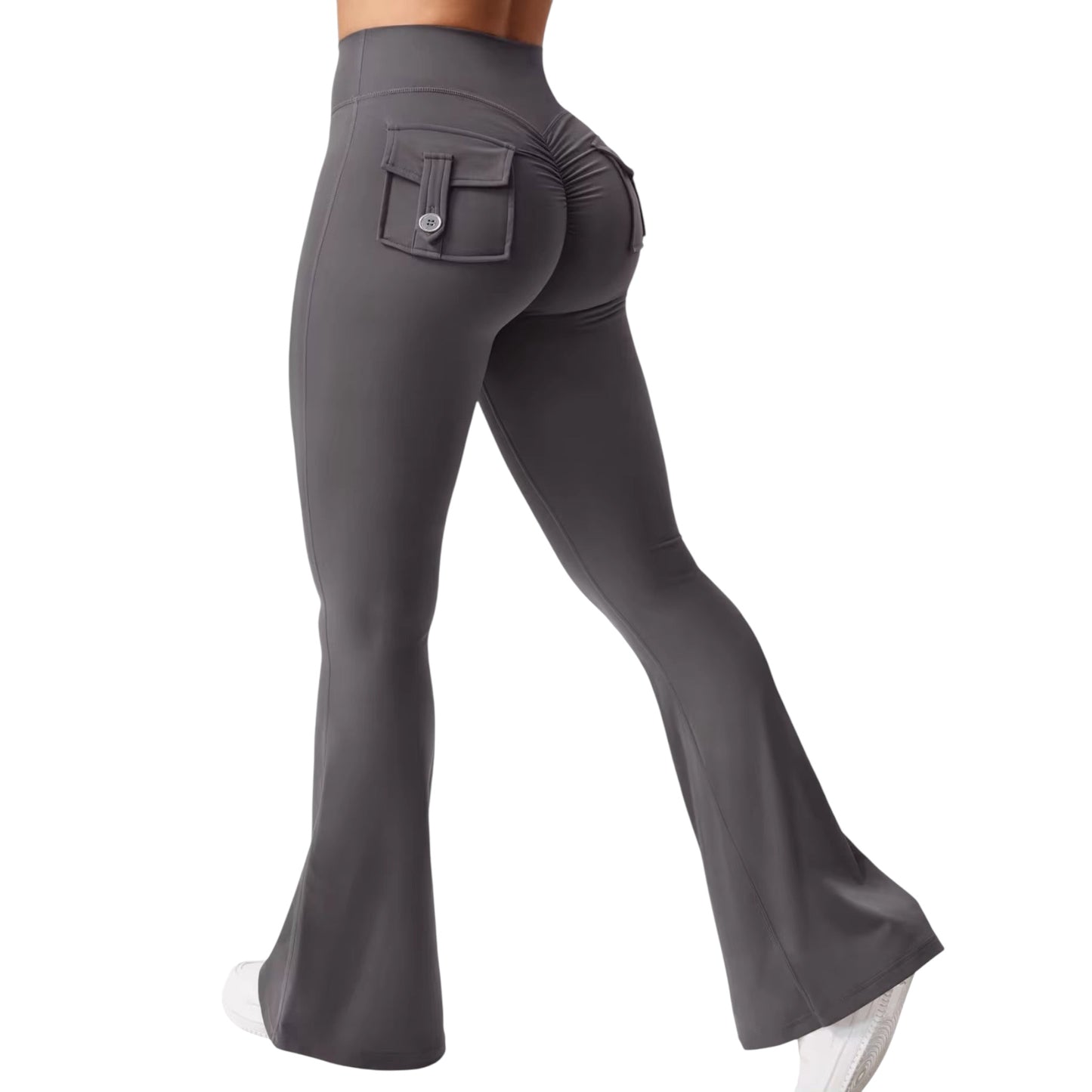 Newest Women's Wide-Leg High-Stretch Yoga Leggings | Naked Feeling Compression Fit with Pockets | Comfortable Fitness & Workwear Yoga Pants