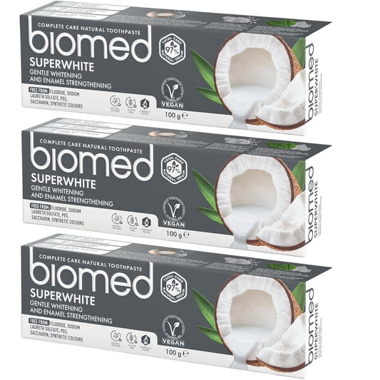 Natural Whitening Toothpaste – Enamel Strengthening, Coconut Flavour, Vegan, SLES Free | 100g (Pack of 3)