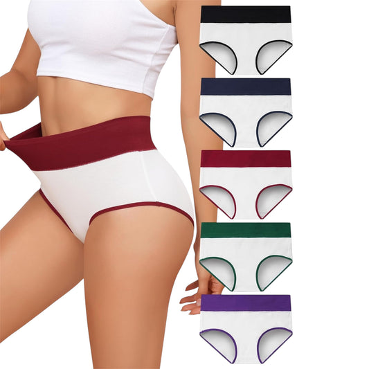 Women’s Cotton High-Waisted Knickers – Soft, Breathable, Comfortable Briefs Multipack (5 Pack, Sizes S–XXL)