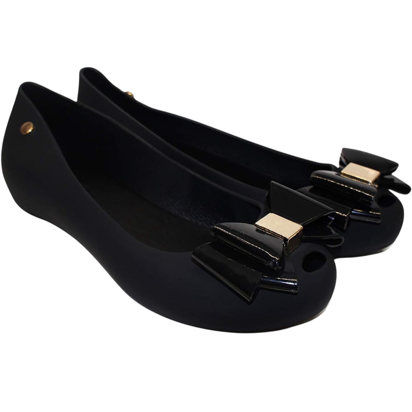 Womens Jelly Ballet Shoes, Bow Details Slip-On Flats, Comfy Ladies Casual Wear Every-Day Closed Toe Ballerina Pumps