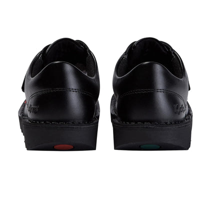 Unisex Kids Kick Lo Vel Twin Strap Black Leather School Uniform Shoes | Smart Everyday School Look | Hook & Loop Fastening, Cushioned for All-Day Wear, Sizes from 12.5, 13 uk child and 1, 2, 2.5 uk
