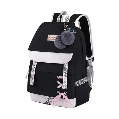 Girls Backpack School Bags for Girls Nylon Waterproof College Rucksack Fashion Casual Daypack Women Bookbag Boys Schoolbag Teenagers Durable Unisex Student Backpacks
