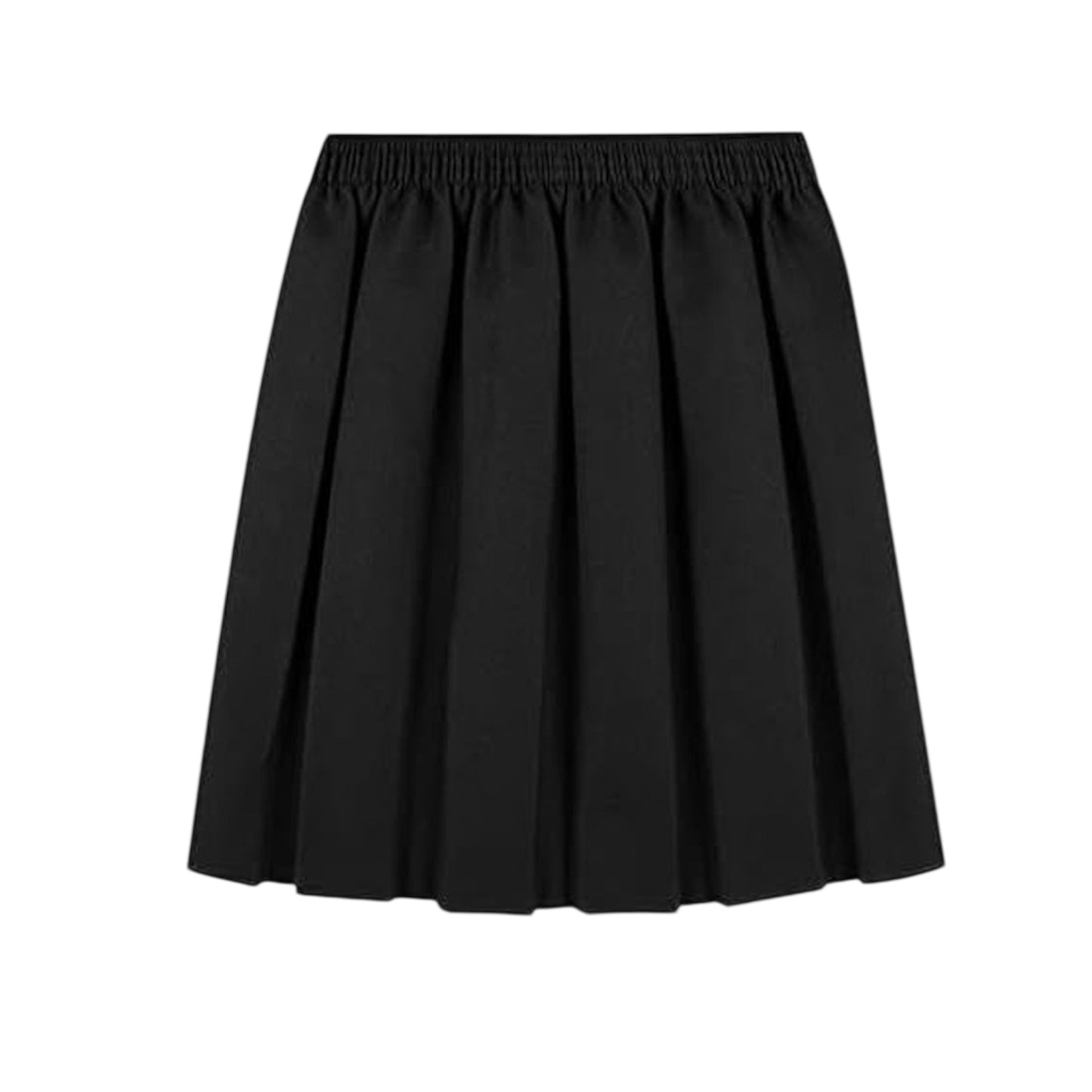 Girls’ Box Pleated School Uniform Skirt – Elasticated Waist – Ages 2–16 Years