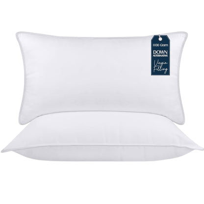 Luxury Hotel Quality Bed Pillows – 2 Pack (UK Standard, White)
