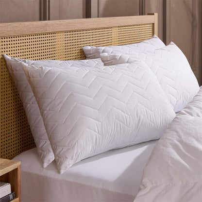 Rebound Quilted Pillows 4 Pack – Hotel Quality Firm Support Luxury Pillows for Back & Side Sleepers (48 × 74 cm)