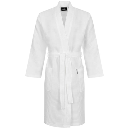 Men's Waffle Dressing Gown – 100% Cotton Lightweight Kimono Bathrobe