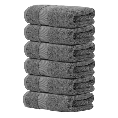 Luxury White Hand Towels – 100% Cotton, Hotel Collection – Set of 6 (40 x 76 cm)
