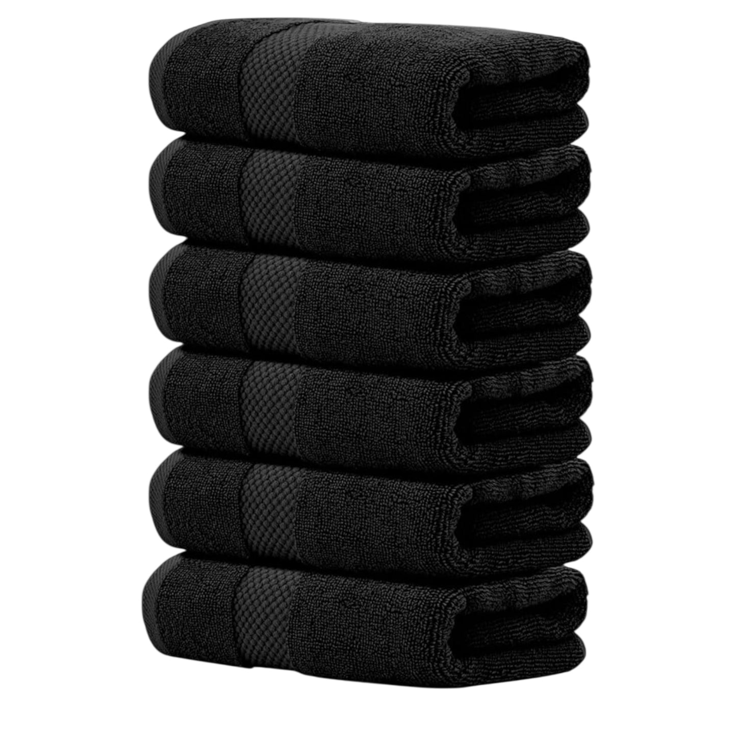 Luxury White Hand Towels – 100% Cotton, Hotel Collection – Set of 6 (40 x 76 cm)