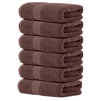 Luxury White Hand Towels – 100% Cotton, Hotel Collection – Set of 6 (40 x 76 cm)