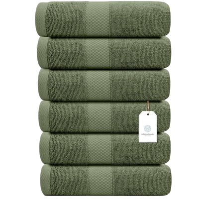 Luxury White Hand Towels – 100% Cotton, Hotel Collection – Set of 6 (40 x 76 cm)