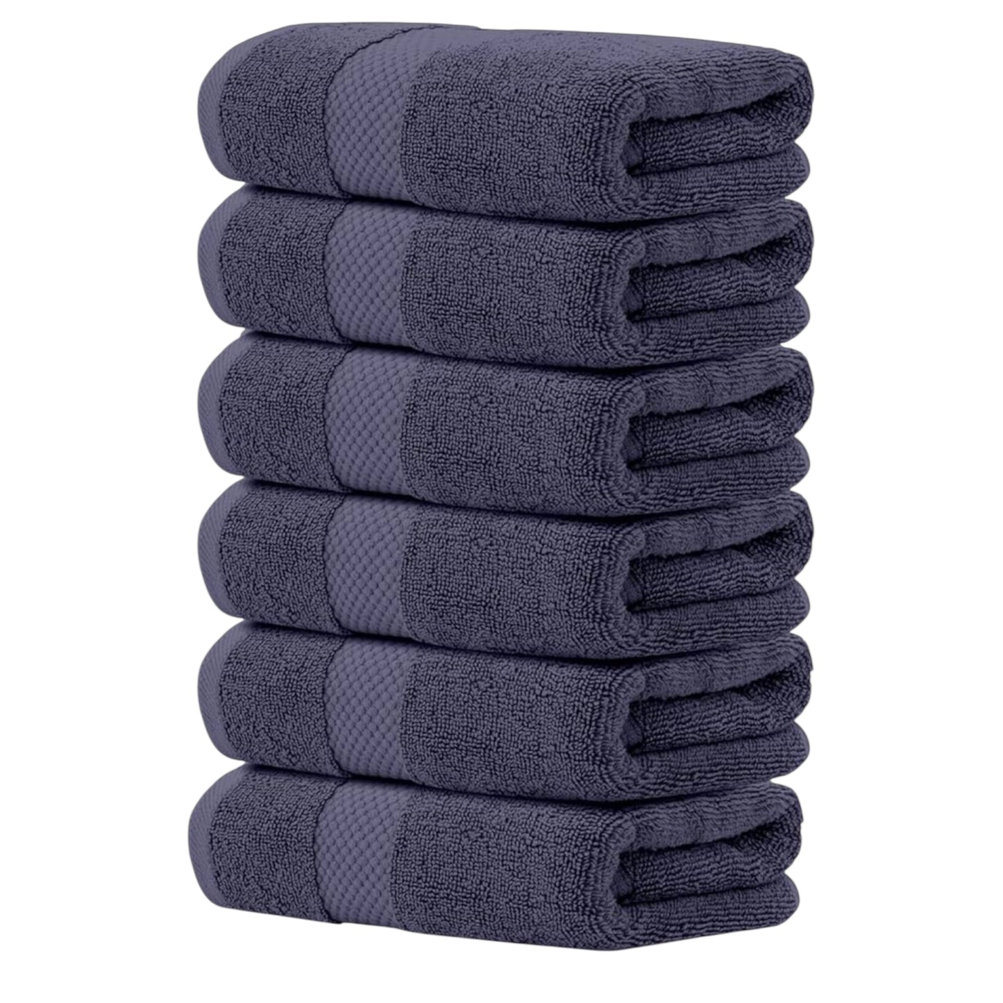 Luxury White Hand Towels – 100% Cotton, Hotel Collection – Set of 6 (40 x 76 cm)