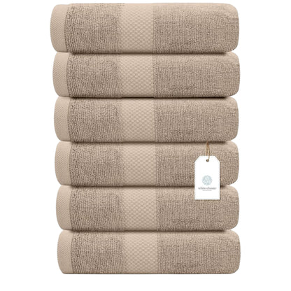 Luxury White Hand Towels – 100% Cotton, Hotel Collection – Set of 6 (40 x 76 cm)