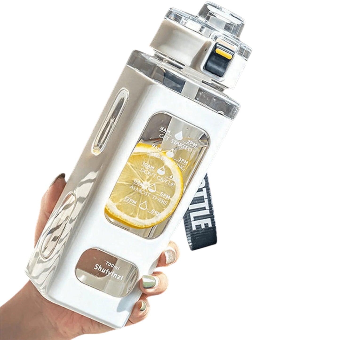 White 700ml Sports Water Bottle – Portable, Leakproof, and Ideal for Active Lifestyles