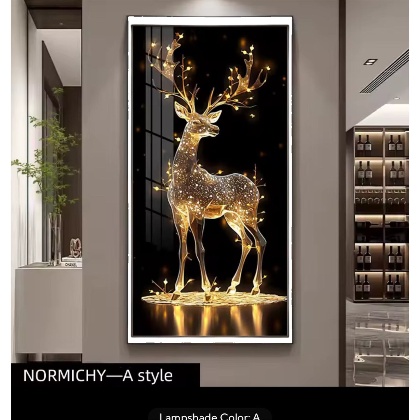 Deer LED Crystal Porcelain Wall Lamp – Artistic Wall Light for Interior Elegance