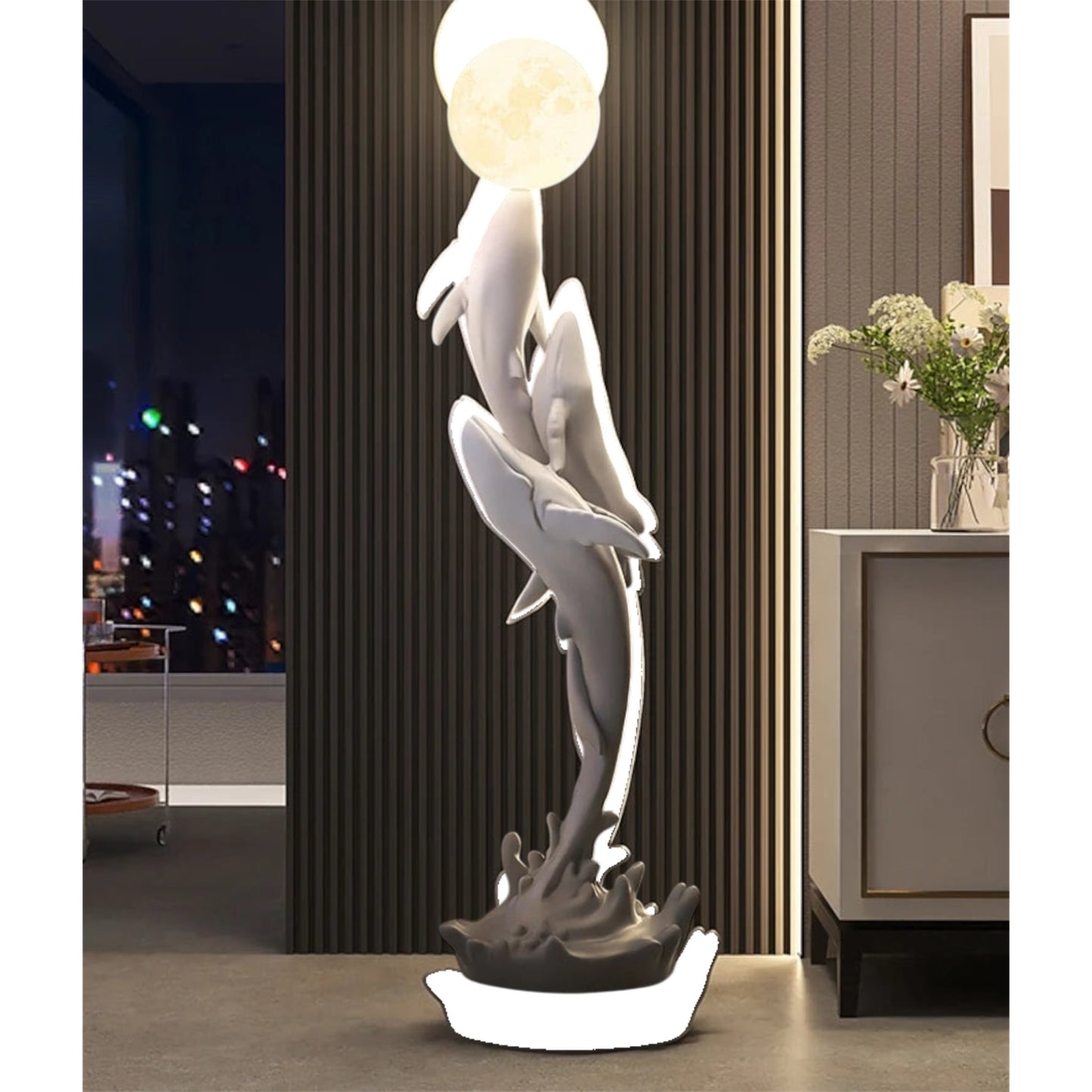 Luminous Whale Floor Sculpture