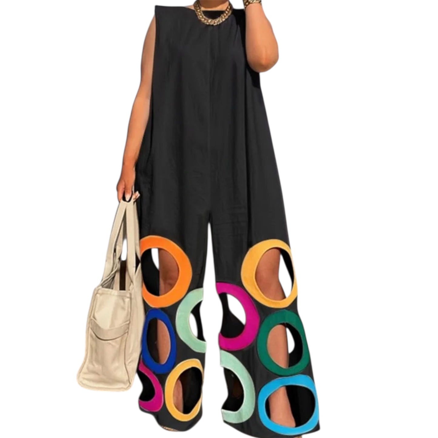 Yeezzi Women's Rainbow Hollow Wide-Leg Jumpsuit (Delivered within 2-3 weeks from the day of purchase)