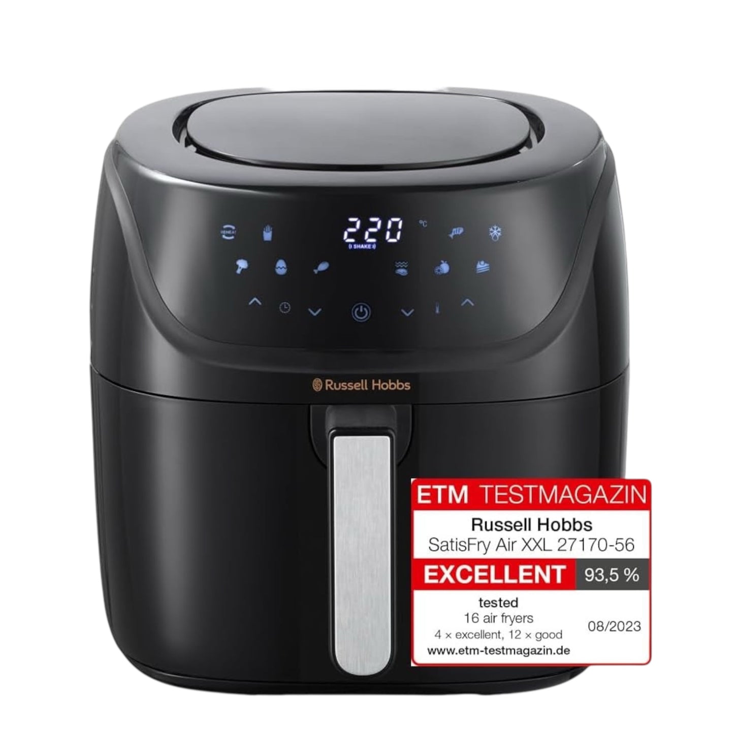 XXL Family Rapid Digital Air Fryer – 8L, 7 Functions, 10 Programmes, Oil-Free Cooking, Grill, Bake, Roast, Reheat, Frozen Foods – Energy Saving