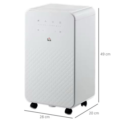 HOMCOM 12L/Day Portable Quiet Air Dehumidifier with Purifier, Timer, and 5 Modes