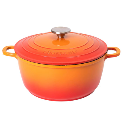 Casserole Dishes with Lid Oven Proof – Non Stick Deep Dutch Oven – Induction Cooking Pot – Oven Safe Aluminium Stockpot – 4L, 24Cm, Orange