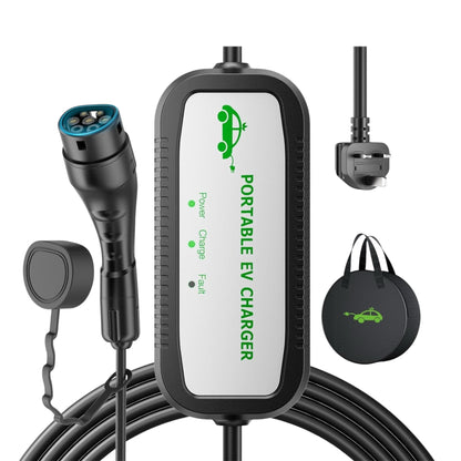 EV Charger Cable Type 2 to 3 Pin Plug 8M, 10A 3 Pin EV Charger Electric Car Charger, 2.3Kw Type 2 Charging Cable 3 Pin IP67/IP54 with LED Indicators&Bag, for Type 2 Evs&Phevs