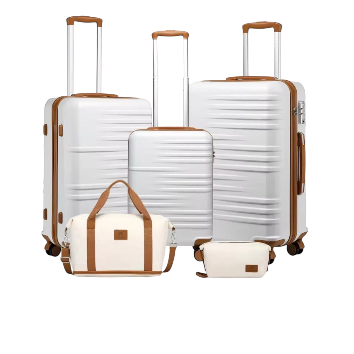 British Traveller Lightweight Hard Shell Luggage Set – 20”, 24”, 28” Trolley Suitcases with TSA Lock & Spinner Wheels