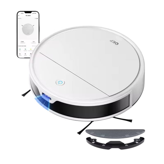 OKP K5 Ultra Robot Vacuum Cleaner – 5500Pa Suction, ToF Laser Mapping, 190° Obstacle Avoidance, 200-Min Runtime, App Control