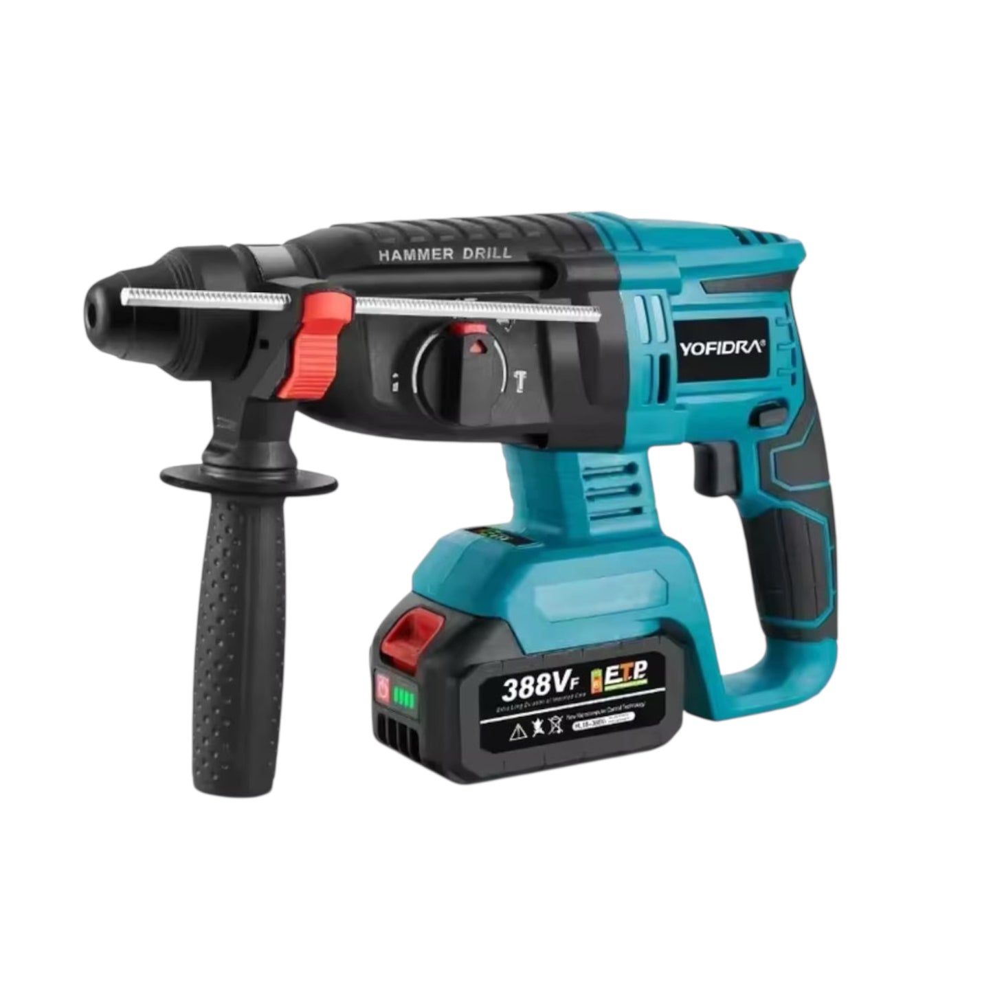 YOFIDRA 26mm Brushless Electric Hammer Drill – Cordless Multifunctional Rotary Tool, Rechargeable, Compatible with Makita Batteries