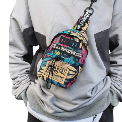 Mini Men’s Letter & Graphic Sling Bag – Lightweight Anti-Theft Crossbody Fanny Pack