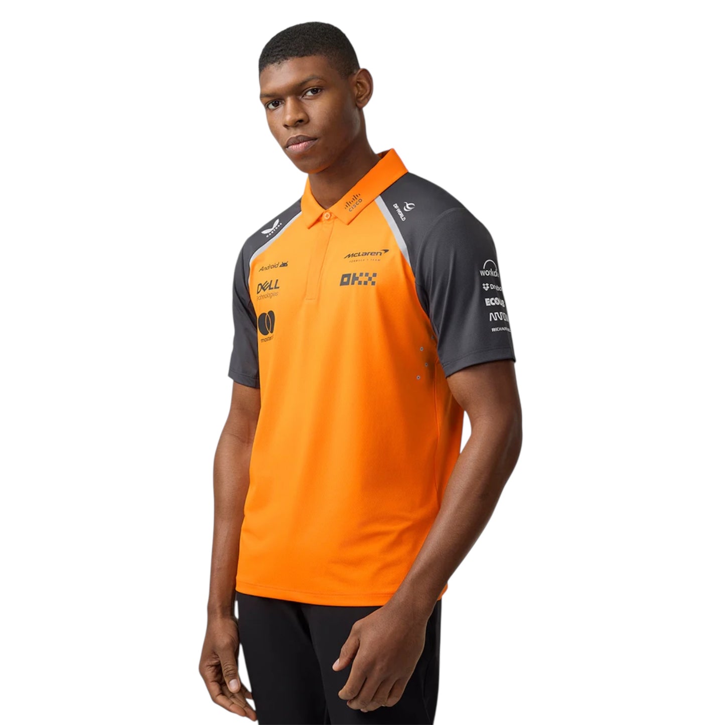 Official Mens McLaren Formula 1 Team Polo Shirt - Papaya/Phantom