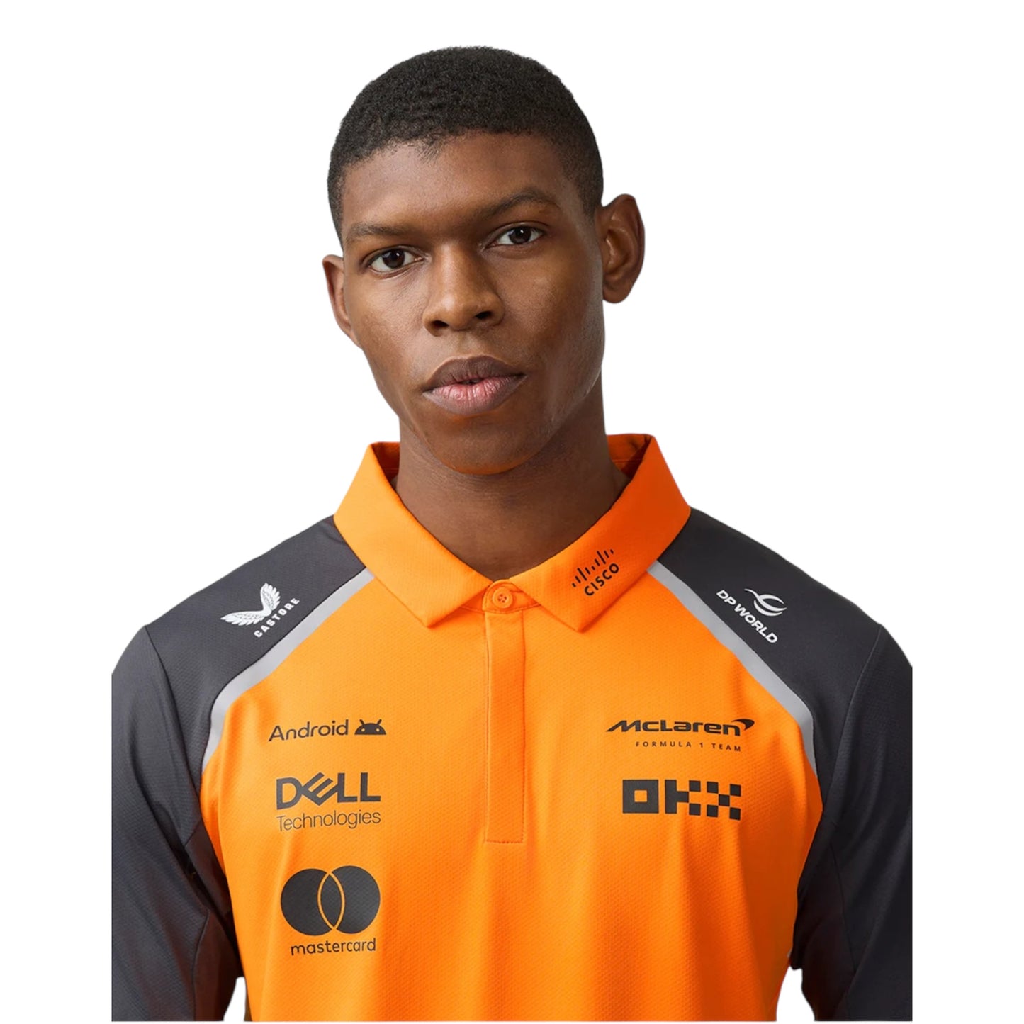 Official Mens McLaren Formula 1 Team Polo Shirt - Papaya/Phantom