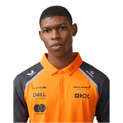 Official Mens McLaren Formula 1 Team Polo Shirt - Papaya/Phantom