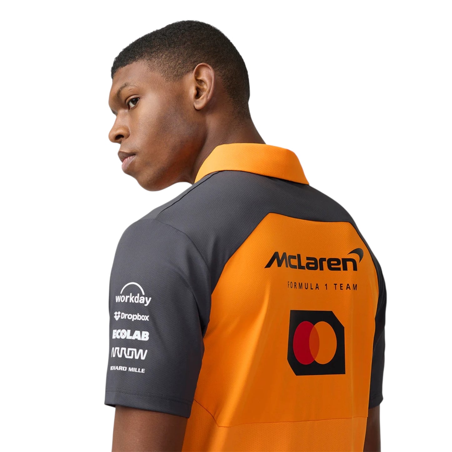 Official Mens McLaren Formula 1 Team Polo Shirt - Papaya/Phantom