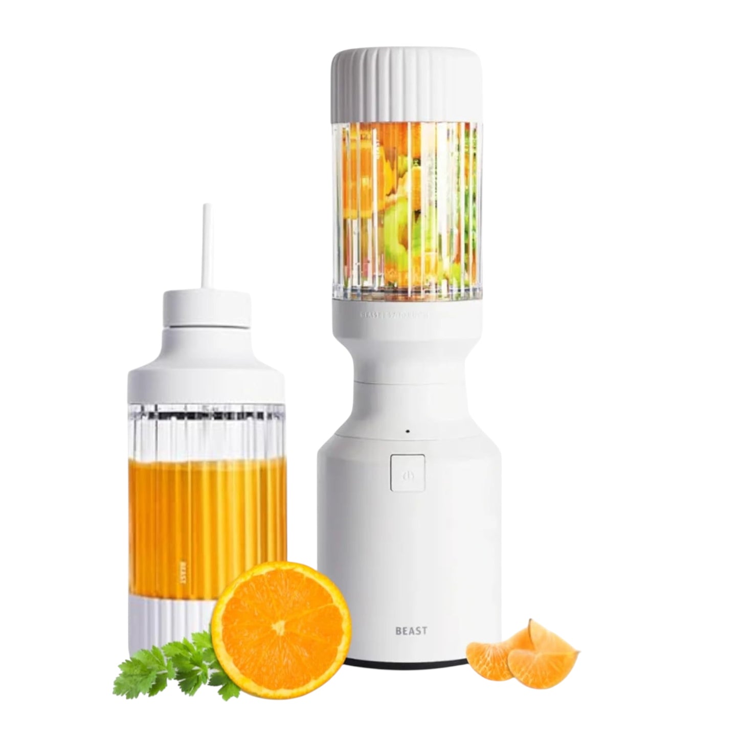 Beast Mighty Blender 650, Personal Smoothie Maker, Kitchen Jug Blender Food Processor, Soup, with Drinking Lid, Portable Plastic Glass & Straws (Cloud White)