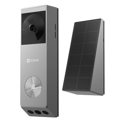 EZVIZ 2K Dual-Lens Video Doorbell Camera, Solar Panel Included Charge without Removing, Package Detection, 32GB Local Storage No Monthly Fee, Wired or Battery, Colour Night Vision, EP3X Pro