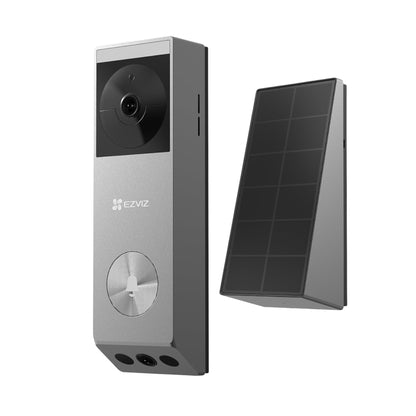 EZVIZ 2K Dual-Lens Video Doorbell Camera, Solar Panel Included Charge without Removing, Package Detection, 32GB Local Storage No Monthly Fee, Wired or Battery, Colour Night Vision, EP3X Pro