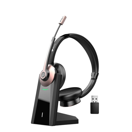 Earbay Wireless Headset, Bluetooth Headphones with Microphone Noise Canceling & USB Dongle, Office Headset with Charge Dock for Mobile Phone Computer Tablet Work Skype Zoom Conference Call Center