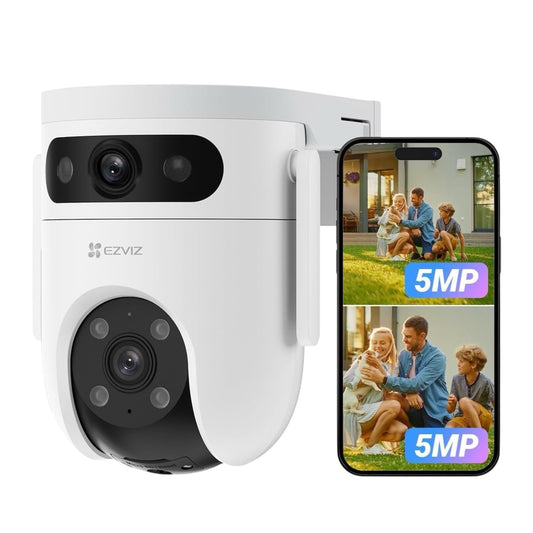 Ezviz Dual Lens 6K (3K+3K) Wired Security Camera Outdoor Wifi, 360° Pan Tilt, Supports 512GB, Auto-Track, Patrol Mode, Human/Vehicle Detection, Color Night Vision, Wi-Fi CCTV, Alexa/Google (H9C)