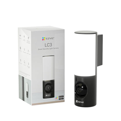 EZVIZ 2.5K Floodlight Camera Hardwired, Outdoor Security Camera, No Monthly Fee, 32GB Built-In Storage, Human Detection, 700-Lumen Colour Night Vision, 2.4G Wi-Fi Home CCTV System, Alexa/Google (LC3)