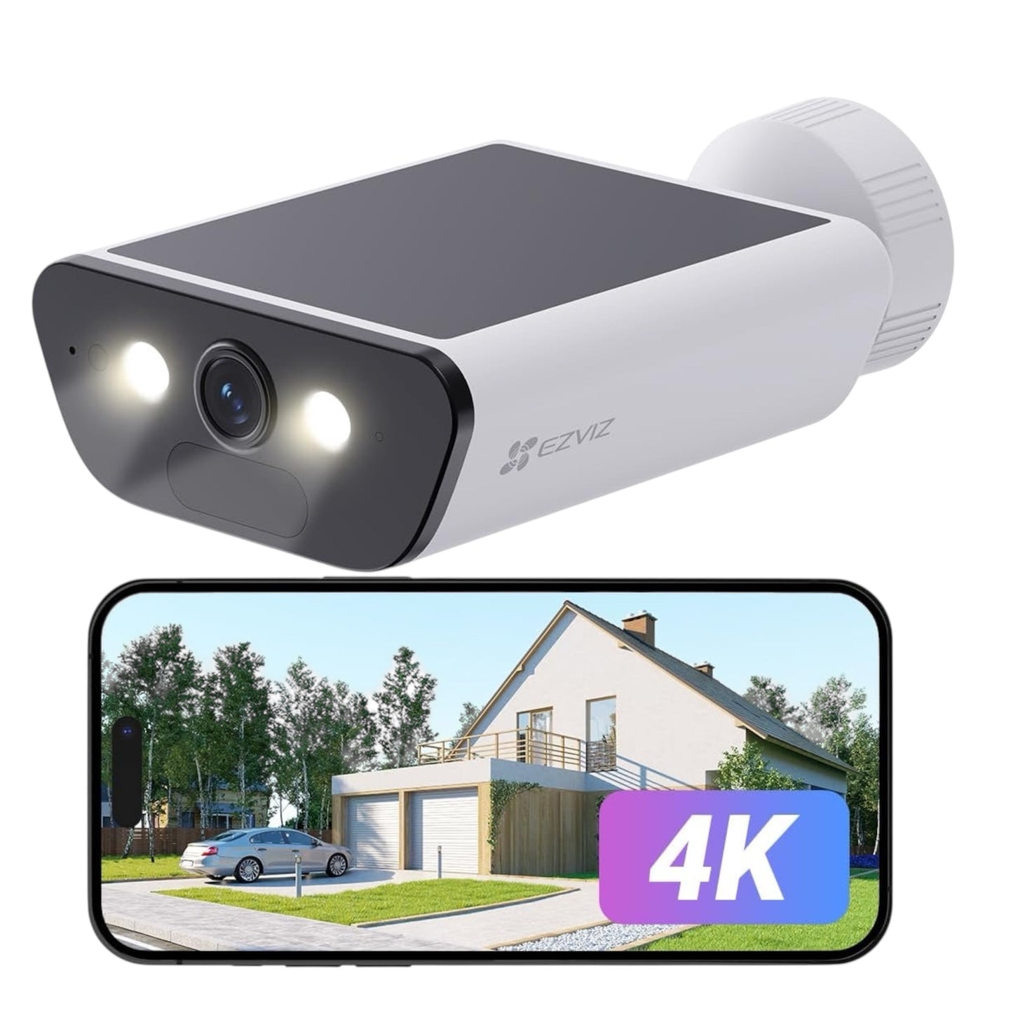 EZVIZ 4K Solar Security Camera with Built-In Solar Panel, AOV Mode 24/7 Recording, Outdoor Wifi Camera, CCTV Cameras, Colour Night Vision, Human Detection, Vehicle Detection, Two Way Audio, CB5