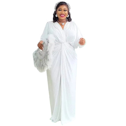 Plus Size Elegant African Dress – Ankara Dashiki Kaftan Gown for Weddings & Parties (2025 Collection) (Delivered within 2-3 weeks from the day of purchase)