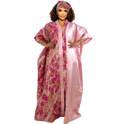 Luxury African Dashiki Gown for Women – Floral Embroidery, Batwing Sleeve, Loose Fit Maxi Dress (Delivered within 2-3 weeks from the day of purchase)