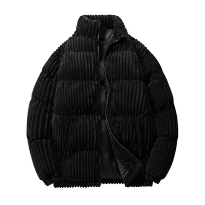 Manfinity Homme Oversized Men'S Zip-Up Corduroy Padded Coat