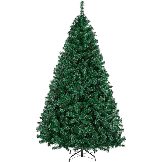 6Ft Hinged Spruce Christmas Tree Holiday Decoration Artificial Unlit Xmas Tree with 1000 PVC Flexible Tips